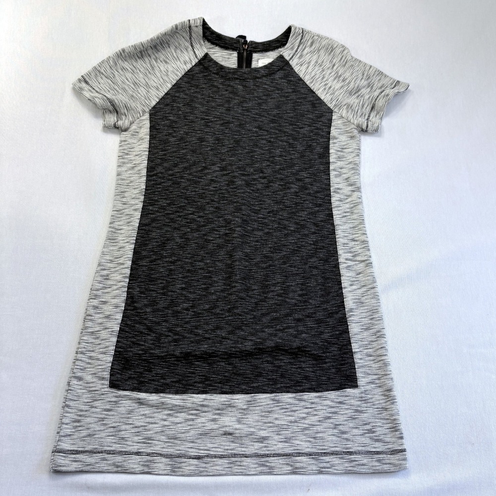 Lou & Grey Gray Black Textured Short Sleeve Spaceblock Colorblock Tee Dress M